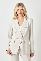 Double Breasted Sleek Blazer Ecru