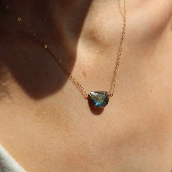 Labradorite Half Moon Necklace