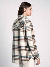 Tullis Plaid Jacket Brown, Taupe + Teal